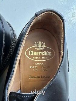 Church's Brixham Black Leather Shoes 75F 42 Custom Grade Original Dust Bags