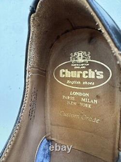 Church's Brixham Black Leather Shoes 75F 42 Custom Grade Original Dust Bags