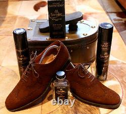 Church's'Buck' Suede Brogue Shoes Mens Dark Brown Custom Grade UK 9B