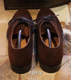 Church's'Buck' Suede Brogue Shoes Mens Dark Brown Custom Grade UK 9B