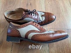 Church's Chetwynd 450 Custom Grade Leather / Canvas Brogue Shoes 75F UK 7.5 F