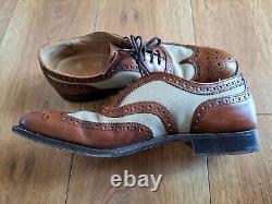 Church's Chetwynd 450 Custom Grade Leather / Canvas Brogue Shoes 75F UK 7.5 F