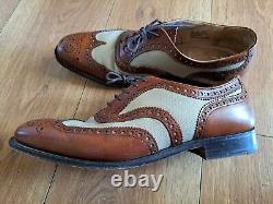 Church's Chetwynd 450 Custom Grade Leather / Canvas Brogue Shoes 75F UK 7.5 F