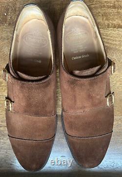 Church's Cowes Mens Suede Custom Grade Monk Double Buckle Shoes Size 10 G