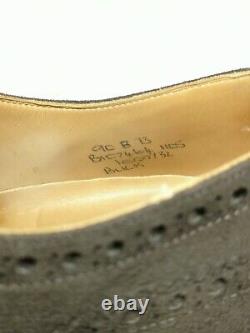 Church's Custom Grade'BUCK' Dark Brown Suede Oxford Brogue Shoes Size UK 9B