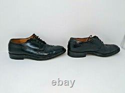 Church's Custom Grade Black Leather Wingtip Brogue Shoes Mens UK Size 8 F VTG
