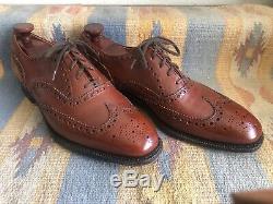 Church's Custom Grade Brown Leather Wing Tip Shoes 11 D Made in U K Mint