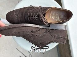 Church's Custom Grade Buck Brown Suede Brogue Shoes. UK 9