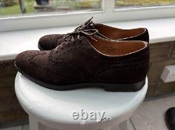 Church's Custom Grade Buck Brown Suede Brogue Shoes. UK 9