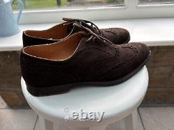 Church's Custom Grade Buck Brown Suede Brogue Shoes. UK 9