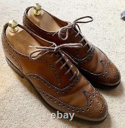 Church's Custom Grade Burwood Tan Calf Leather Brogue Shoes UK 8 F RRP £850