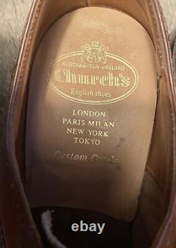 Church's Custom Grade Burwood Tan Calf Leather Brogue Shoes UK 8 F RRP £850