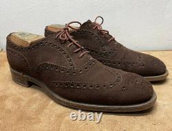 Church's Custom Grade Cape Buck Suede Leather Brogue Shoes Mens 8.5