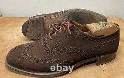 Church's Custom Grade Cape Buck Suede Leather Brogue Shoes Mens 8.5