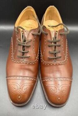 Church's Custom Grade Diplomat Brown Leather Brogue Men's Shoes UK Size 8.0 F