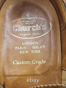 Church's Custom Grade Diplomat Walnut Brown Leather Brogue Shoes UK Size 10 Vgc