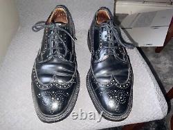 Church's Custom Grade Mens Black Leather Brogue Shoes Size 10 Made In England