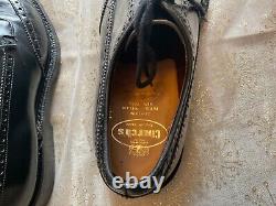 Church's Custom Grade Mens Black Leather Brogue Shoes Size 8.5 Made In England