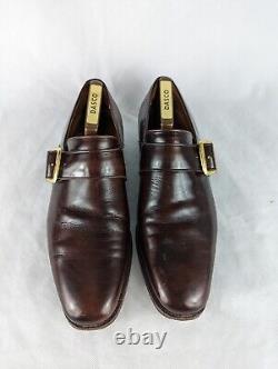 Church's Custom Grade Monk Strap Shoes Men Size 10.5 D Brown Leather Dress B