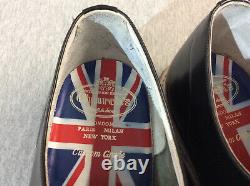 Church's Custom Grade Shoes 11 F Polished Black Leather Union Jack Insoles