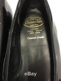 Church's Custom Grade Tuxedo Dress Shoes Vintage Size 11 D Black Metalic Good Co
