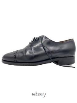 Church's Dress Shoe Custom Grade Medallion Straight Tip Black Leather Used