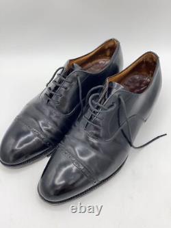 Church's Dress Shoe Custom Grade Medallion Straight Tip Black Leather Used