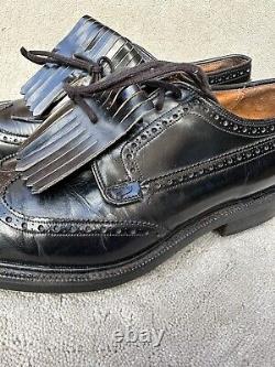 Church's English Golf shoes Black Leather Oxford custom grade metal spikes size8