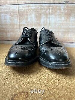 Church's Grafton Black Leather Derby Brogue Shoes Custom Grade Mens Size UK 7 F