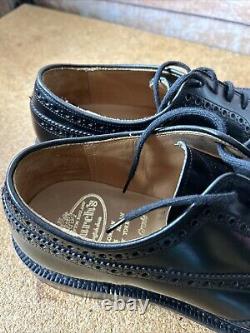 Church's Grafton Black Leather Derby Brogue Shoes Custom Grade Mens Size UK 7 F