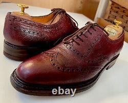 Church's Men's Custom Grade Oxford Wingtip Shoes UK Size 8.5 -F-Burgundy Grain