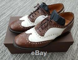 Church's Men's Shoes Custom Grade Brown/White UK Size 9G With Original Box