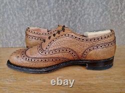 Church's Oxford Brogue Brown Shoes Mens UK 9G Wider Fit Custom Grade