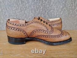 Church's Oxford Brogue Brown Shoes Mens UK 9G Wider Fit Custom Grade