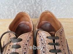 Church's Oxford Brogue Brown Shoes Mens UK 9G Wider Fit Custom Grade