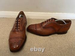 Church's Perth Brown Leather Derby Brogue Shoes Custom Grade Mens Size UK 8.5