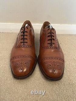 Church's Perth Brown Leather Derby Brogue Shoes Custom Grade Mens Size UK 8.5