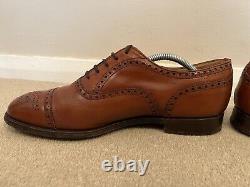 Church's Perth Brown Leather Derby Brogue Shoes Custom Grade Mens Size UK 8.5