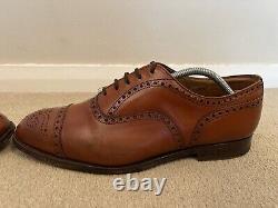 Church's Perth Brown Leather Derby Brogue Shoes Custom Grade Mens Size UK 8.5