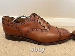 Church's Perth Brown Leather Derby Brogue Shoes Custom Grade Mens Size UK 8.5