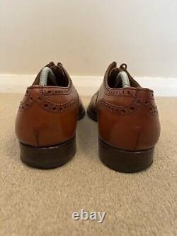 Church's Perth Brown Leather Derby Brogue Shoes Custom Grade Mens Size UK 8.5