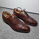 Church's Shoes Uk 8 Brown Oxford Brogue Custom Grade Leather Lace Up
