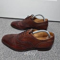Church's Shoes UK 8 Brown Oxford Brogue Custom Grade Leather Lace Up