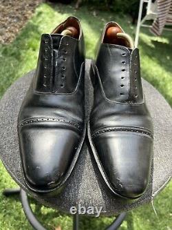 Church's black custom grade leather Philip shoes Size UK 11F Needs Laces