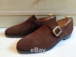 Church's suede monk UK 10 44 vtg brown full leather Custom Grade buckle loafer