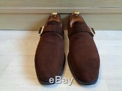 Church's suede monk UK 10 44 vtg brown full leather Custom Grade buckle loafer