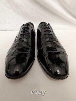 Churches Mens Black Leather High Gloss Derby Custom Grade Shoes Size UK 9F EU 42