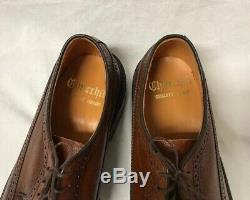 Churchill Quality Grade Pebble Brown Leather Wingtip Oxford Shoes Sz 9 EEE