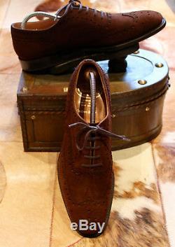 Churchs Buck Suede Brogue Shoes Mens Dark Brown Custom Grade UK 9B