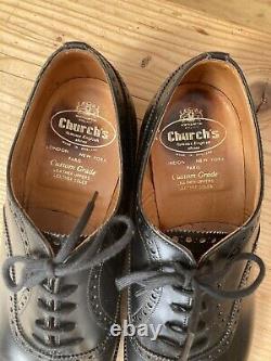 Churchs Crantock Classic Brogue Black Size 8 Uk Custom Grade